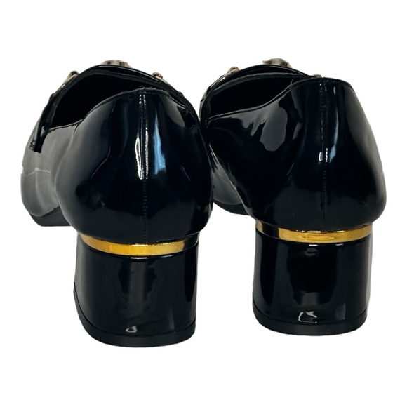 She & in Black shoes mid heel square toe block size 7.5 (Woman's) - Picture 5 of 7